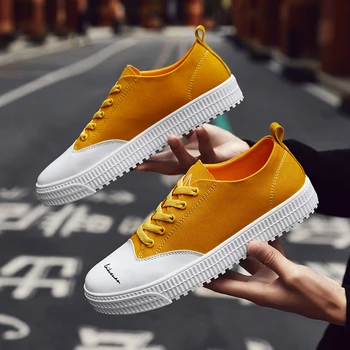 

Luxury Shoes Men Casual Sneakers Spring Summer Casual Canvas Shoes Fashion Yellow Famous Brand Shoes Canvas Footwear Casual