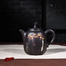260 мл Исин фиолетовый песок чайник настоящий Полный ручной черный King Kong грязевой высокий тыквенный чайник кунг-фу чайник