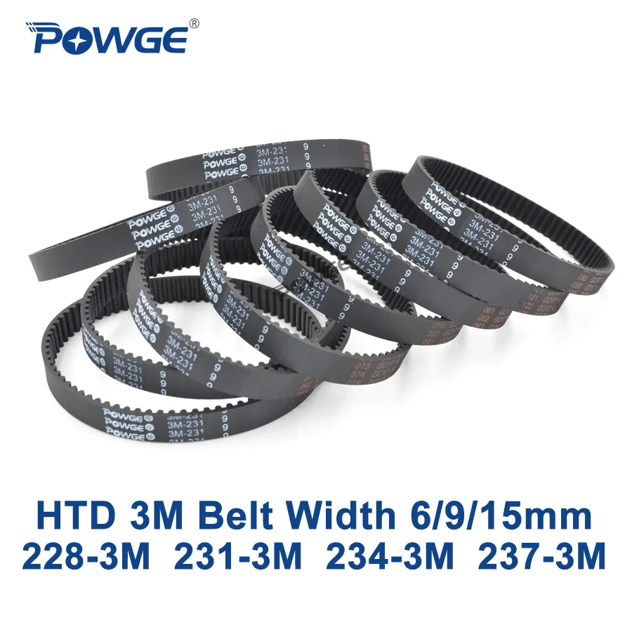 Зубчатый ремень POWGE Arc HTD 3M C = 228 231 234 237 ширина 6/9/15 мм зубья 76 77 78 79 HTD3M синхронный 3 м|3m