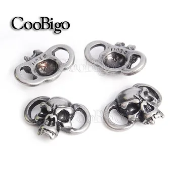 50pcs Pack Fang Skull Bead Antique Pewter for Boot Lace Paracord Bracelet Knife Lanyard Outdoor DIY Travel Kits#FLQ185-AS