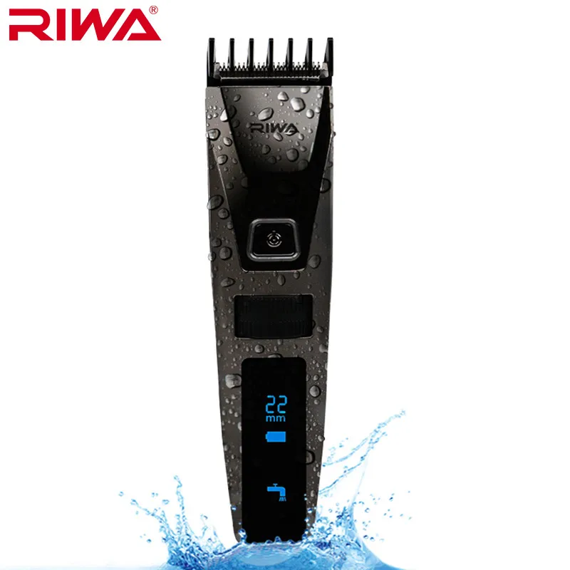 

Hair Trimmer Clipper haircut Chargeable Cutting Machine LED display lithium battery Washable 3-22mm comb 100-240V Riwa