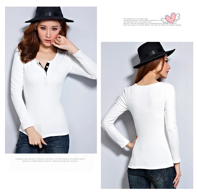 New Button Collar Autumn Winter Elastic Sweater Women Slim Long Sleeve Tops Warm Basic Shirt Sweater Outfit Jumper Pullover 870 New Button Collar Autumn Winter Elastic Sweater Women Slim Long Sleeve Tops Warm Basic Shirt Sweater Outfit Jumper Pullover 870