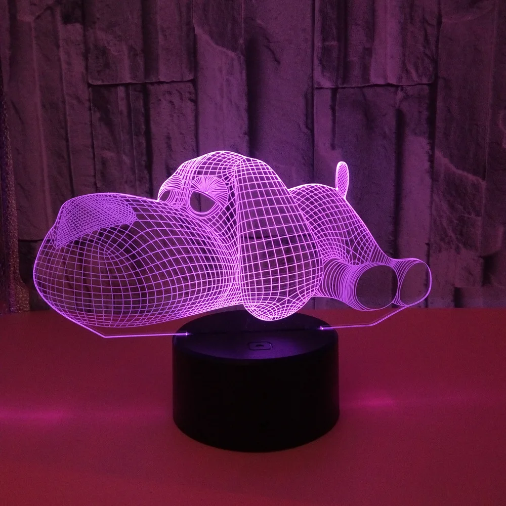 Активный животный 3D светодиодный USB лампа 3D милый прыгающий Дельфин кролик форма RGB цвет ночник сенсорный морской черепаха дизайн настольная лампа