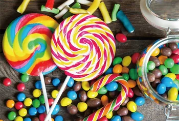 

Laeacco Candy Lollipop Baby Happy Birthday Party Photographic Backgrounds Customized Photography Backdrops For Photo Studio