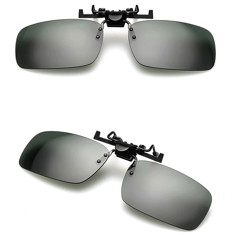 Поляризованные солнцезащитные очки с клипсой для вождения, с линзами ночного видения, солнцезащитные очки для мужчин и женщин с защитой от ультрафиолетовых лучей, чехол и ткань для очков