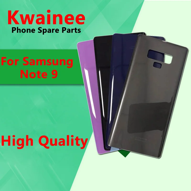Kwainee Good Quality For Samsung Note 9 N9600 Battery Cover Door Housing Rear Back Glass with logo | Мобильные телефоны и