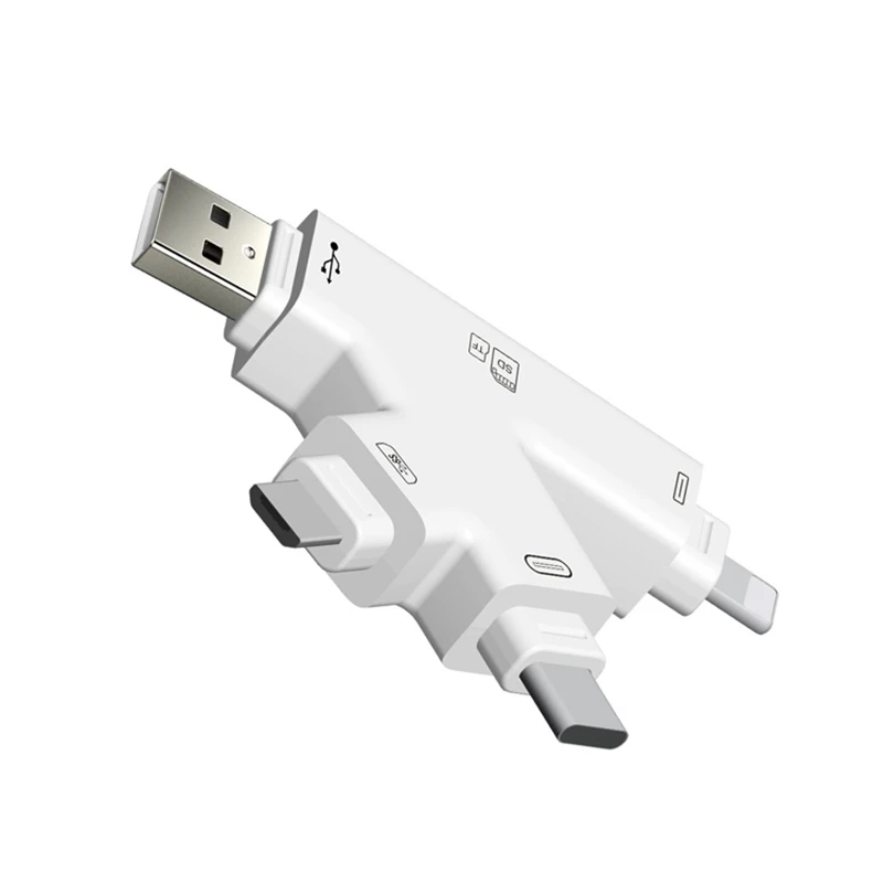 Все в 1 4 в 1 Micro usb type C устройство для чтения карт SD TF OTG адаптер для iPhone XS MAX XR 5 6 7 8 Plus iOS 12 для Macbook Android Phone