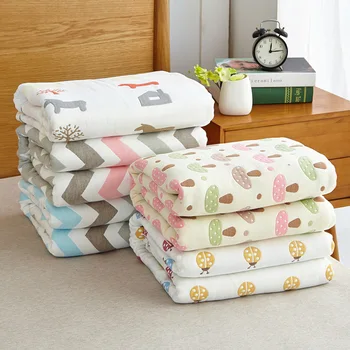 

Six Layers Gauze Baby Adult Blankets Quilt Blankets Soft Throw on Sofa/Bed/Plane Travel Air Conditioning Plaids Blanket