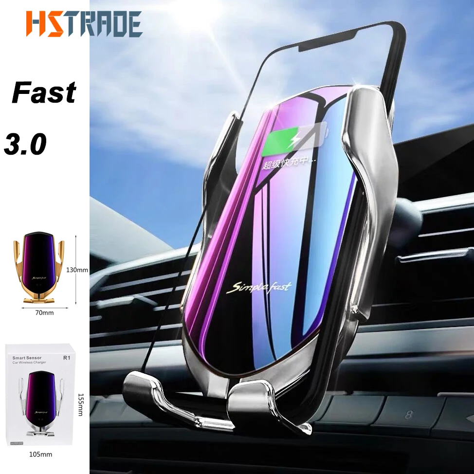 

Qi Car Wireless Charger For iPhone Xs Max Xr X Samsung S10 S9 Intelligent Infrared Fast Wirless Charging Car Phone Holder