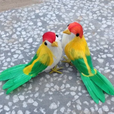 

a pair of small cute simulation bird doll plastic & furs lovers bird model gift about 16cm 1126
