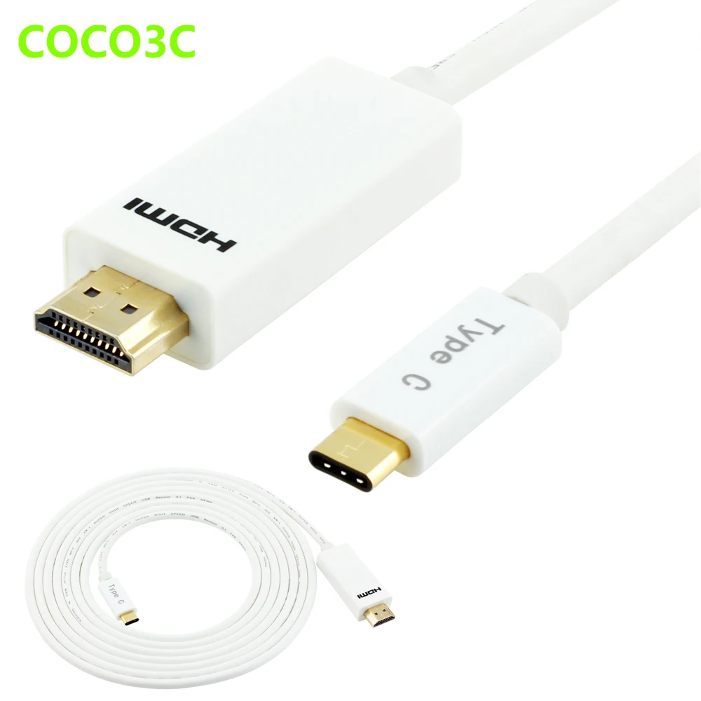 

2M / 3M USB 3.1 10Gb/s Type C Male to HDMI Male Port 1080P AV Digital adapter Cable for New Macbook LeTV to output Audio Video