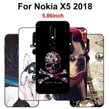 Para Nokia NokiaX5 X5 2018 Caso bonito Dos Desenhos Animados Suave Tampa Traseira 2018 a Caixa Do Telefone Para Nokia X 5 tampa do Caso para Nokia TA-1109 shell