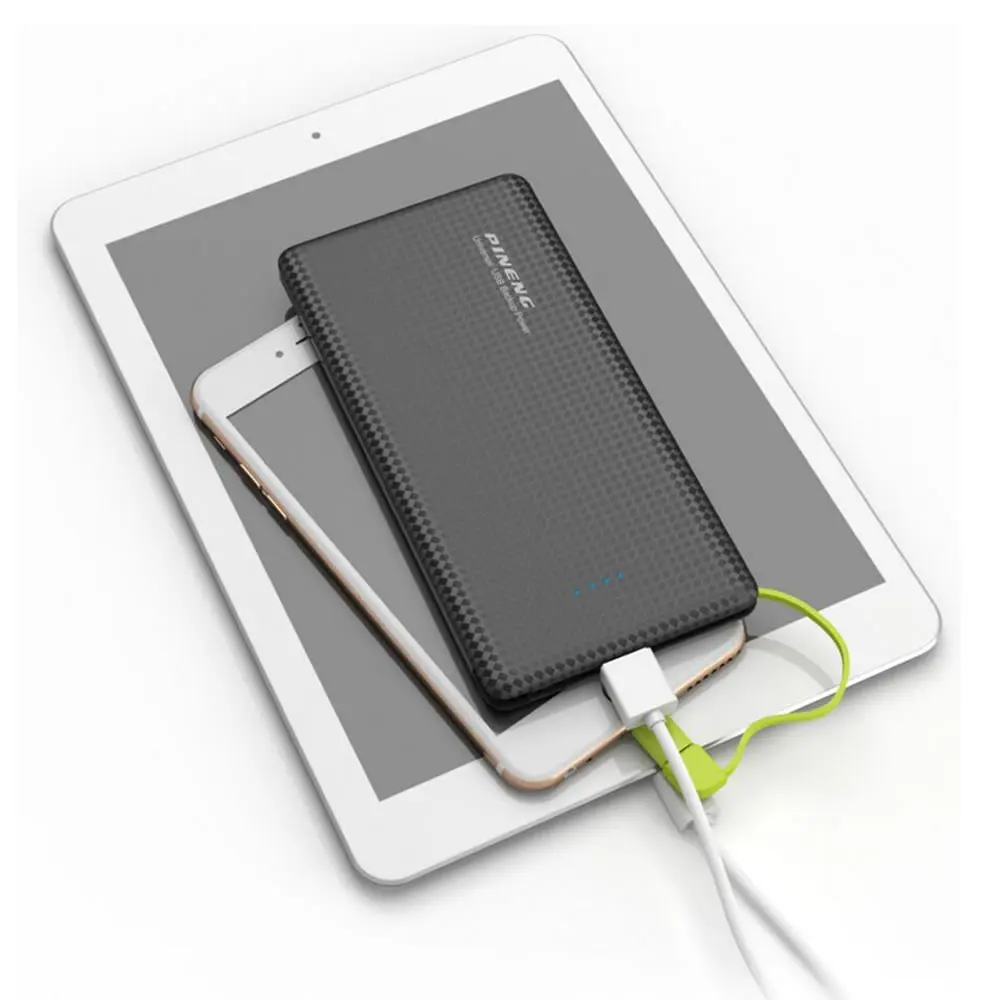 PINENG 10000mah Power Bank PN 951 Mobile PowerBank Portable Battery Pack Li-Polymer Charger with Indicator For iphoneX XR pn-951