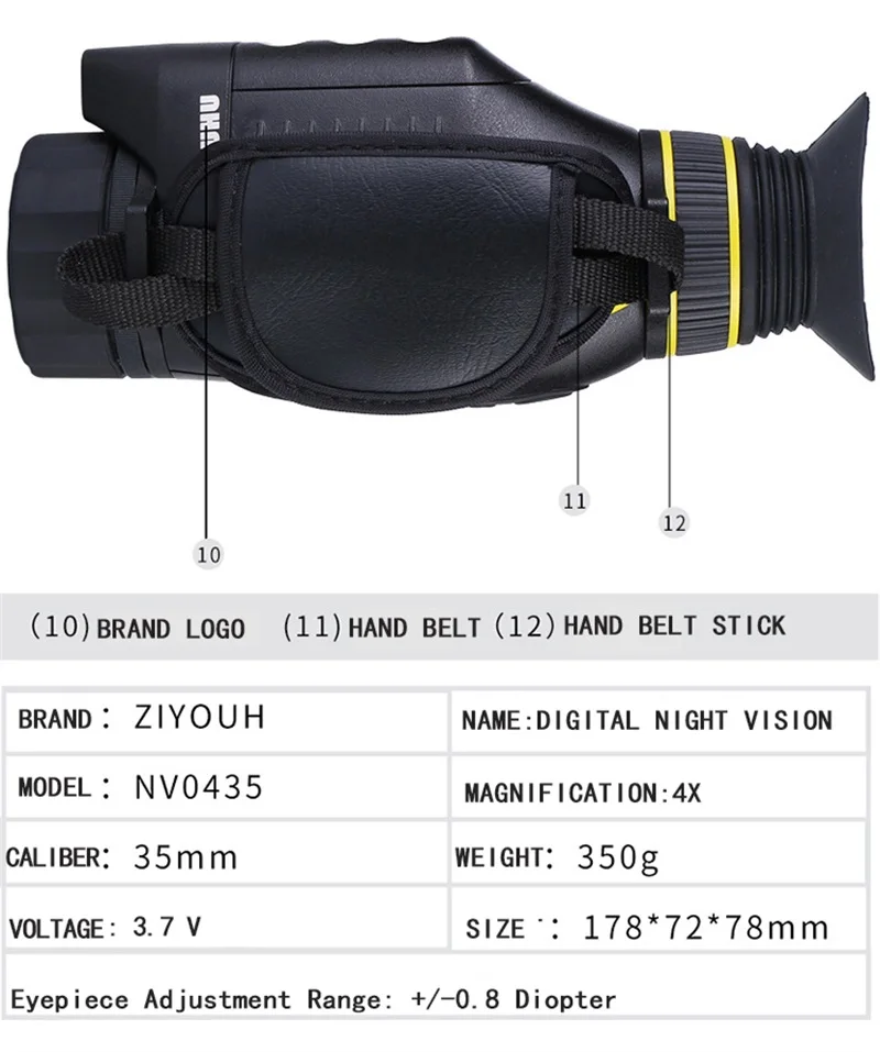 NV0435 цифровой бинокль ночного видения IRLED Ночная охота Camorder 4X35 Zoom устройство ночного видения nighthunting ночное видение