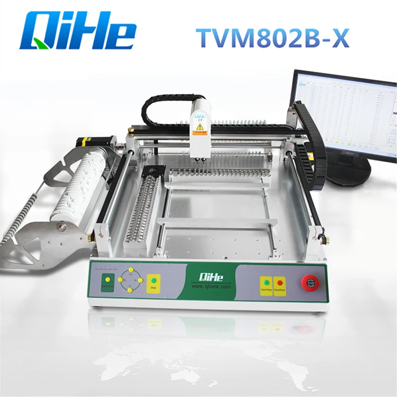 QIHE светодиодный станок для изготовления TVM802B-X SMT палочки и место машины, светодиодный производственная линия