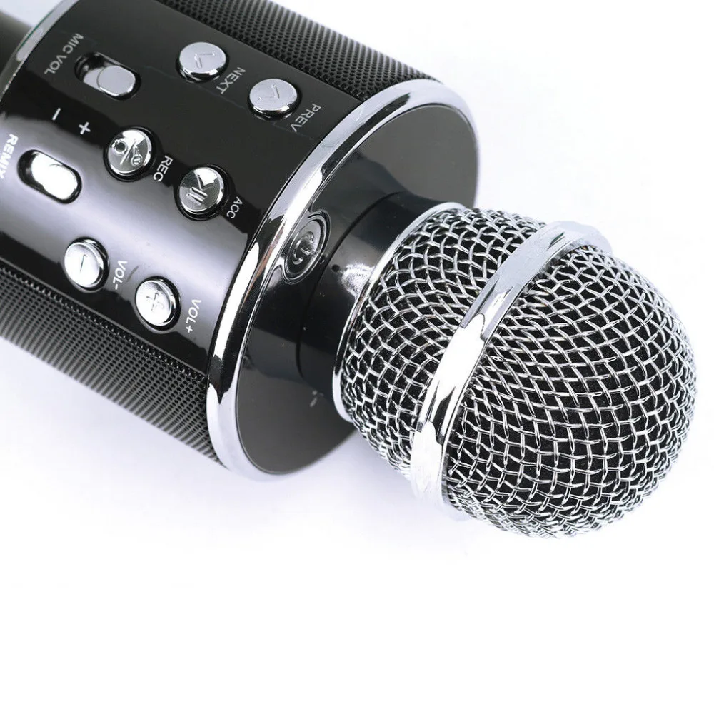 Wster WS858 модный Bluetooth беспроводной конденсаторный волшебный микрофон караоке для мобильного телефона плеер микрофон динамик Запись музыки