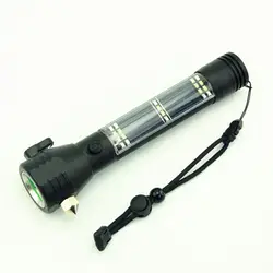 Multi-Функция солнечные фонарик USB зарядка молоток безопасности с катер зуммер аварийного инструмент выживания для Открытый