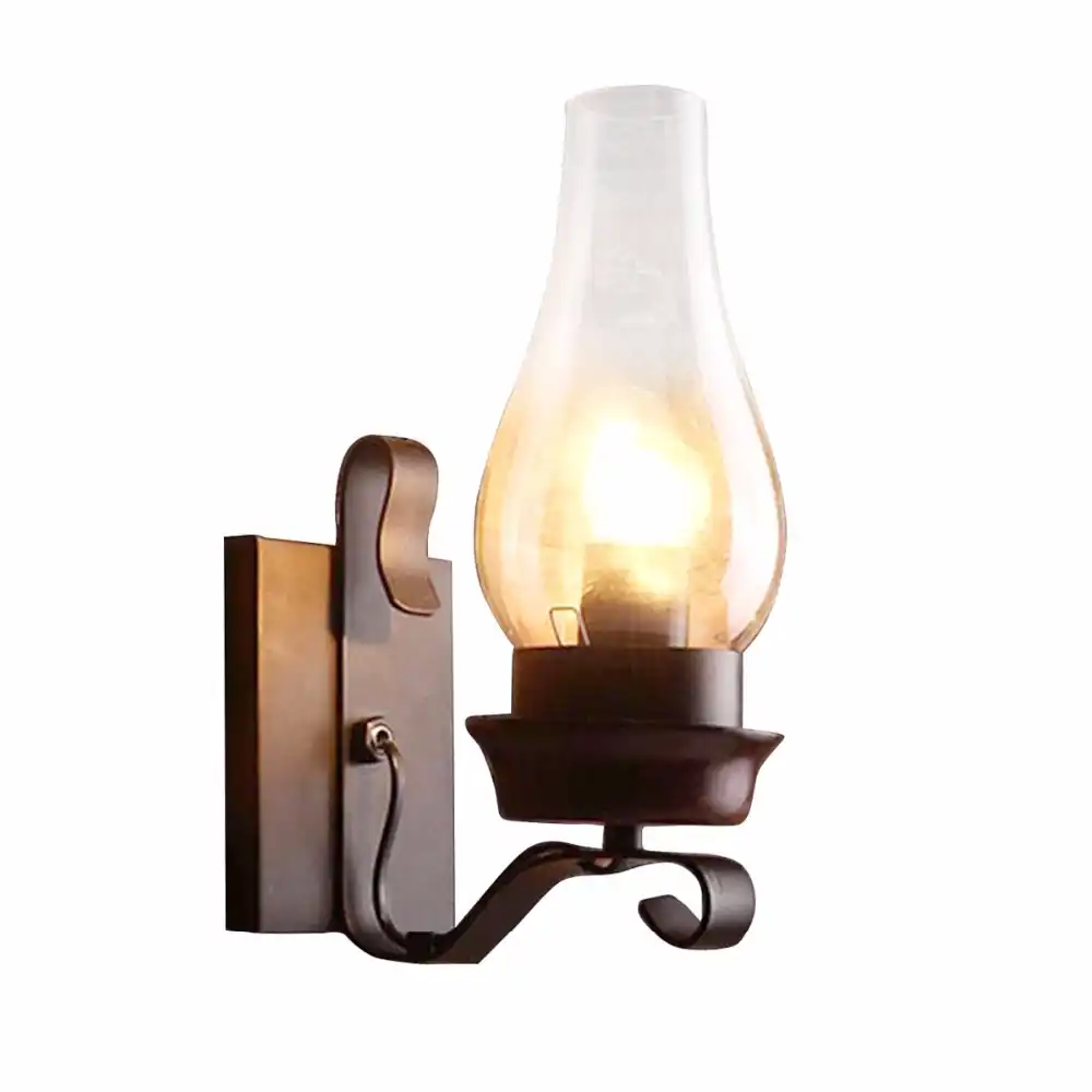 Antique Iron Rustic Sconce Wall Lamp Retro Metal Light Iron Rustic Sconce Wall Lamp