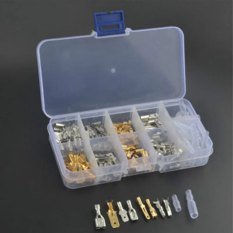 

150pcs 6.3MM 2.8MM 4.8MM 4.0MM Male Female Car Spade Connector Splice Crimp Wire Terminals for Motorcycle Bike Car