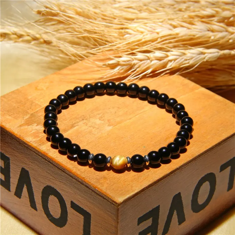 Натуральный камень браслеты для пар бусины с тигровым глазом лечебный Магнитный гематитовый камень браслет Для женщин Для мужчин бусины для изготовления бижутерии подарок