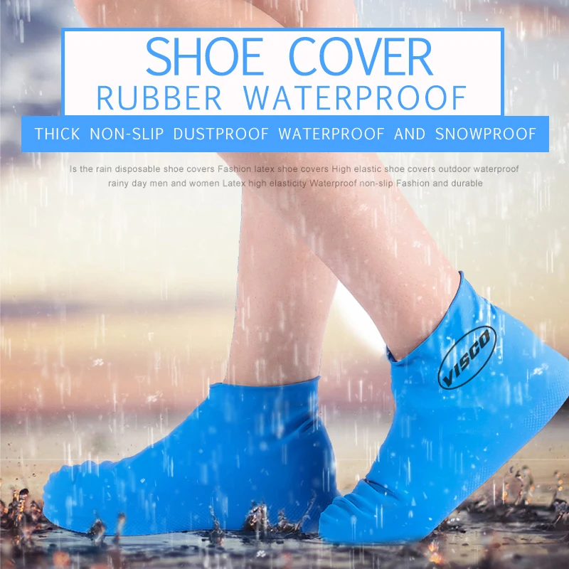 

3 Pair reusable disposable waterproof shoe covers Slip-resistant Rubber men rain boots High-top low-shoe cover M/L Accessories