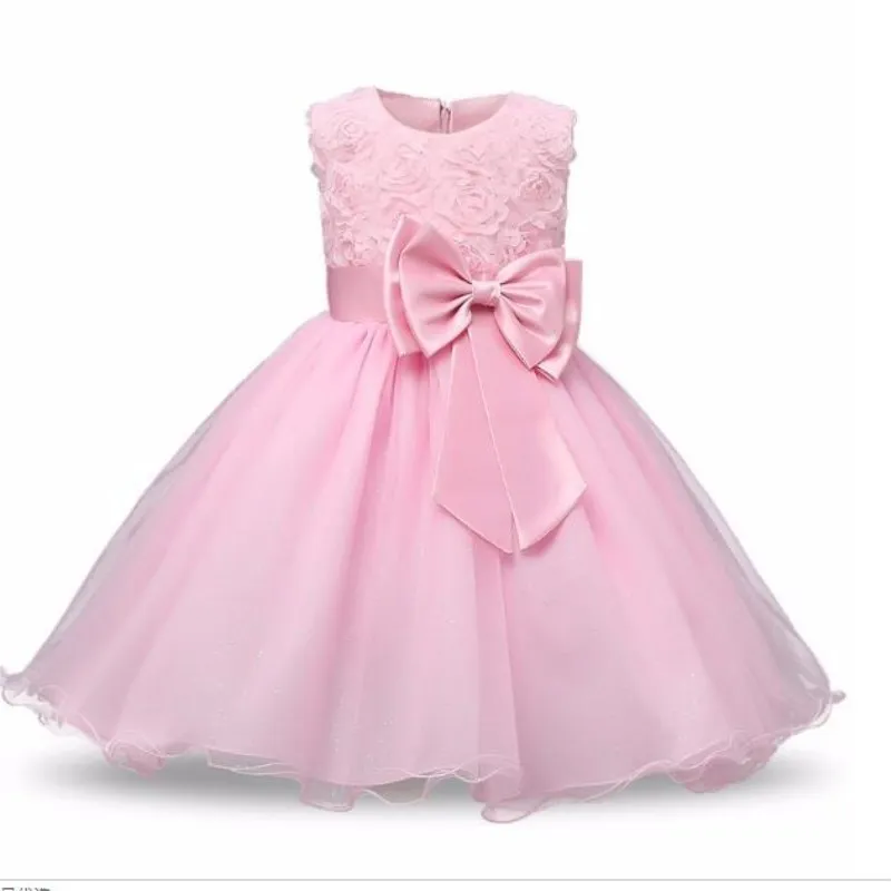 Платье принцессы для девочек платья для маленьких девочек Костюмы для платье с юбкой из тюля ко дню рождения для девочек вечерние Детский костюм для От 3 до 4 лет От 5 до 10 лет для детей - Цвет: Pink