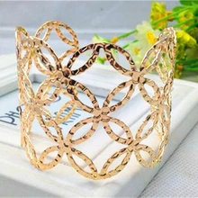 Retro-Style Gold Silver Colour Hollow Woman Bracelet Adjustable Bracelets Coins Embossed Female Jewelry Bracelet Bangles