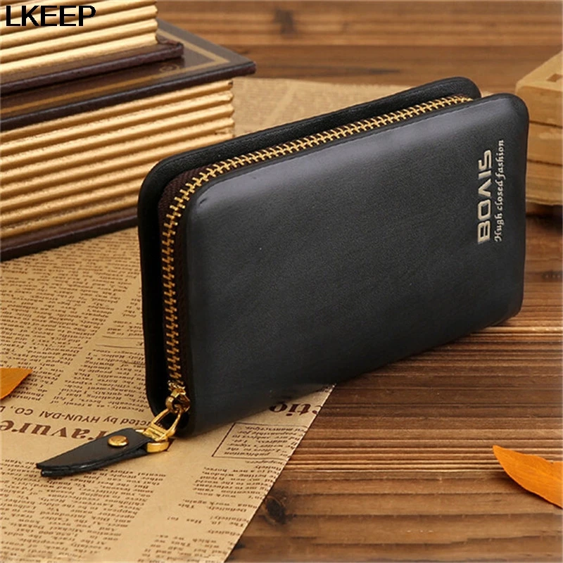 

Leather Key Bags Men Women Multifunction Zipper Coin Purse Solid Fashion Housekeeper Key Bag Cases