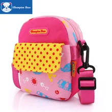Шампиан медведь сумка для сообщений красивая девушка мода красный горошек солнце печать розовый портфель мини сумка дети Оксфорд капроновый Кошелек для монет кошелек