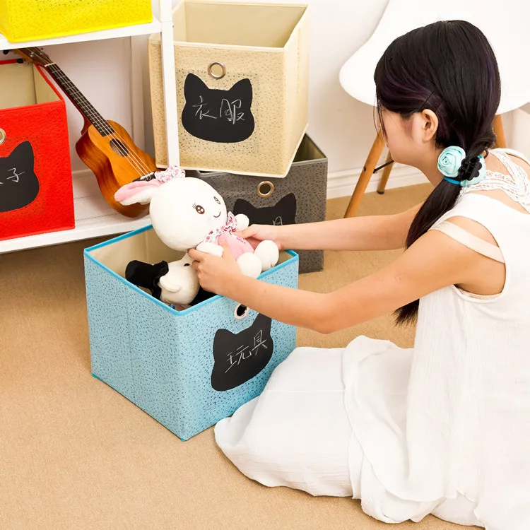 

2Pcs/Lot Non - Woven Fabric Folding Clothes Clothing Finishing Box Wardrobe Storage Container 31x31x31CM
