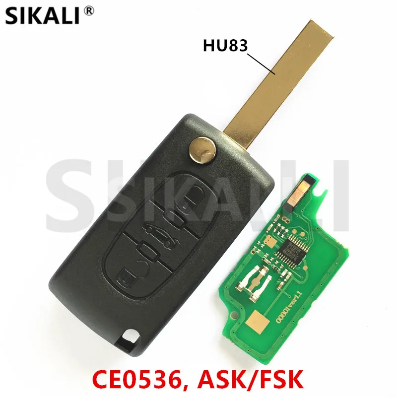 3BT CE0536 HU83) автомобиль дистанционного ключа для 207 208 307 308 408 ASK/FSK сигнал автомобиля Автозапуск сигнализация для peugeot