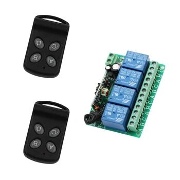 

DC12V 10A 4 Channel RF Wireless Remote Control Relay Switch Radio System 1 piece Receiver& 2 piece Transmitters 4Keys Hot Sale