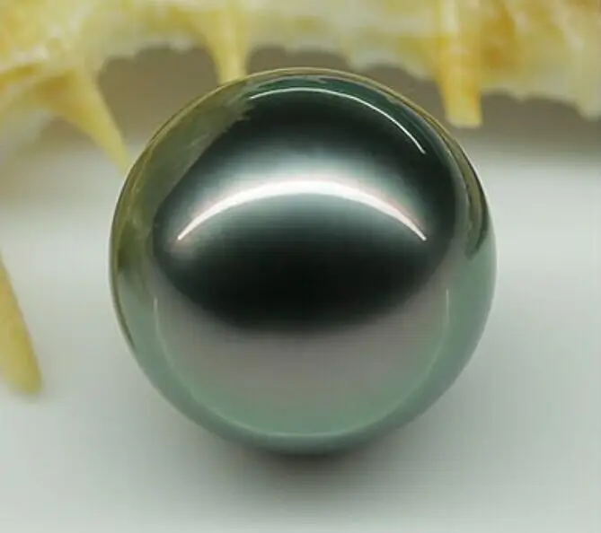 

FREE SHIPPING>>>@@ Perfect AAA tahitian genuine black peacock green loose pearl undrilled