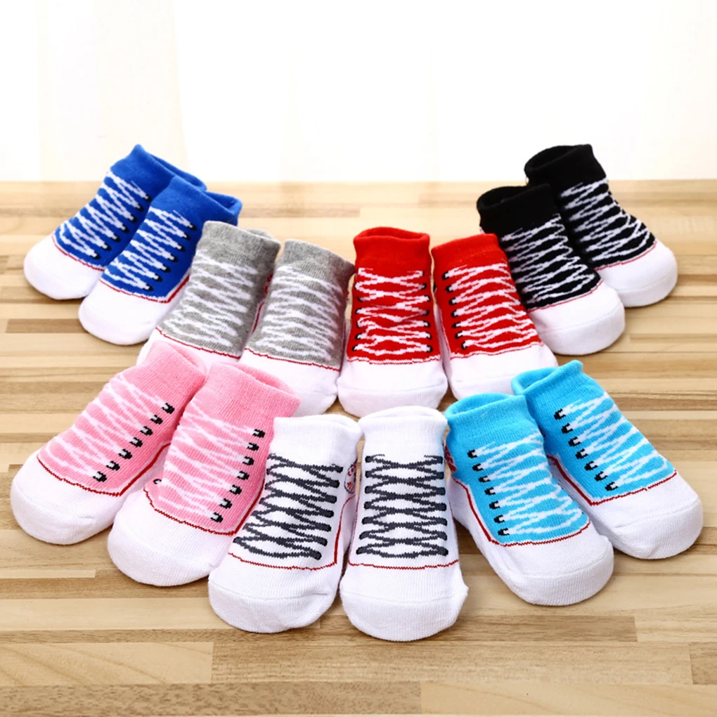 Hot Sale 1 Pair Anti Slip Cotton Socks Shoes Slippers Socks for 0-6 Month Newborn Baby Boy Girls