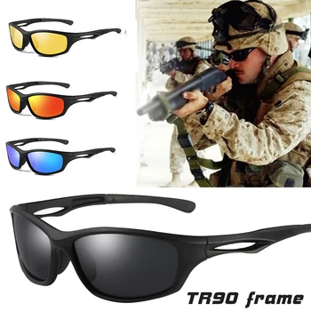 Gafas de sol polarizadas para hombre, lentes de sol militares con montura TR90 para exteriores, adecuadas para conducir, diseño de marca