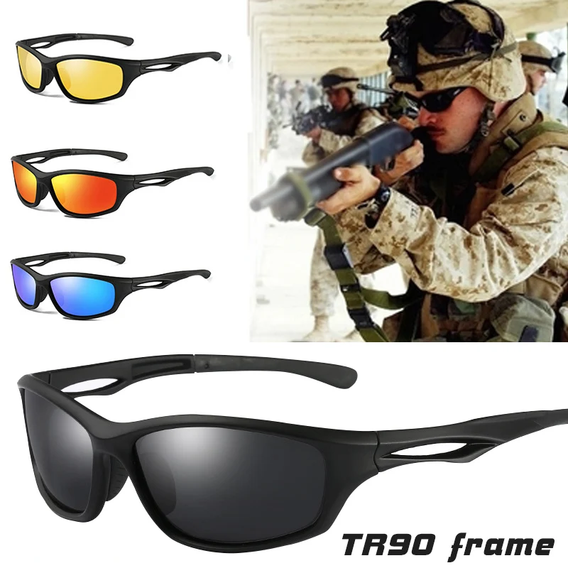 Günstig Männer Polarisierte Sonnenbrille TR90 Rahmen Freien Taktische sonnenbrille Fahren Männlich Marke Design Militär Brillen gafas de sol hombre