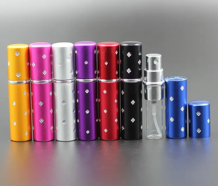 Bomba de Pulverização de Atomização Frasco de Perfume Anodizado de Alumínio Compacto de Viagem Lote Atacado ml 10 Dot Vidro Vazia Garrafa Reutilizável 15 Pçs - 3 High Quality Beleza e saúde