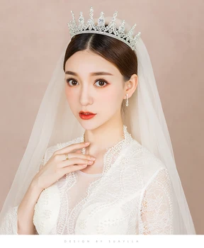 

luxo Royal Princess Nupcial Tiaras Crown Rhinestone Pageant Coroas Tiaras de Noiva Acessorios Do Cabelo Do Casamento
