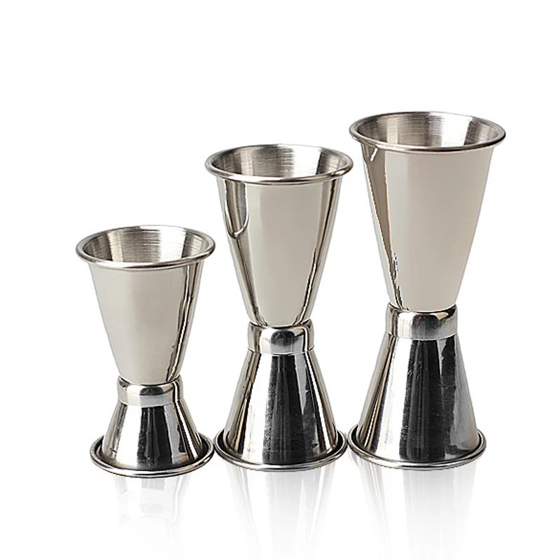 3PCS Stainless Steel Cocktail Drink Mixer Measuring Cup Jigger Measurer Set