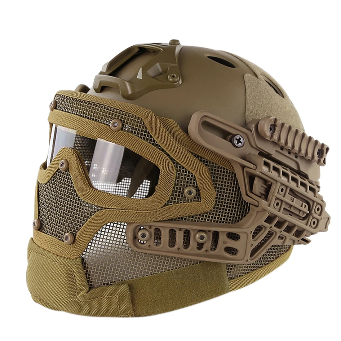 

WST Durable Paintball Tactical Helmet Steel Wire Protective FAST Helmet for Outdoor Airsoft Wegame Face Mask Military Accessory