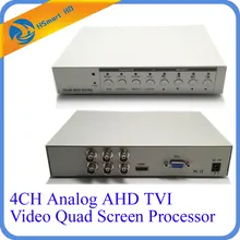 HD 1080P 4CH CCTV Multiplexer Analog AHD TVI Video Quad Screen Processor HDMI VGA Monitor Output