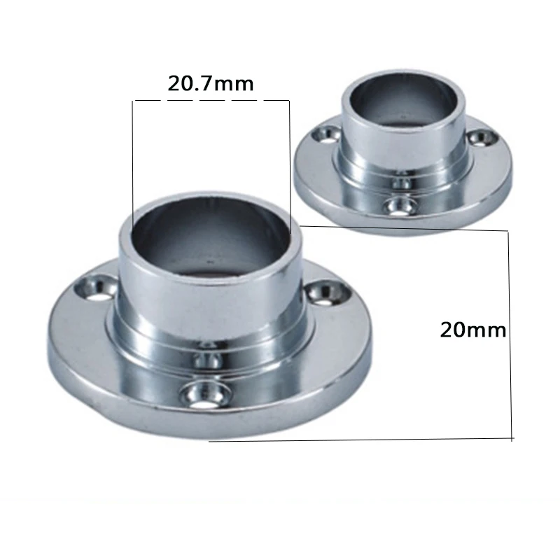 

Flange Strong Zinc Alloy Pipe Support Wardrobe Clothes Rail Flange Balcony Fixed Drying Rack Base Welding Furniture Parts