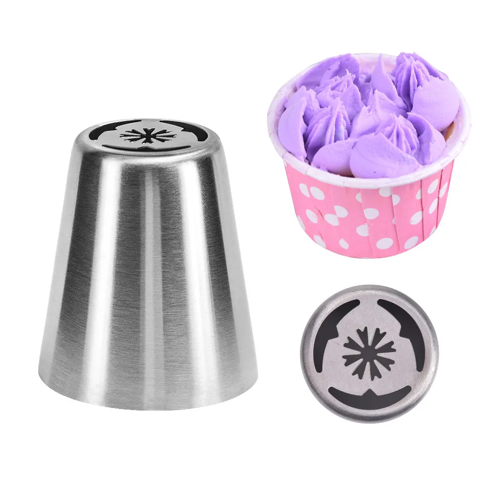 

1pcs Tulip Cake Tip DIY Cream Icing Piping Russian Nozzles Pastry Tips Fondant Cake Decorating Tip Stainless Steel Nozzle Baking