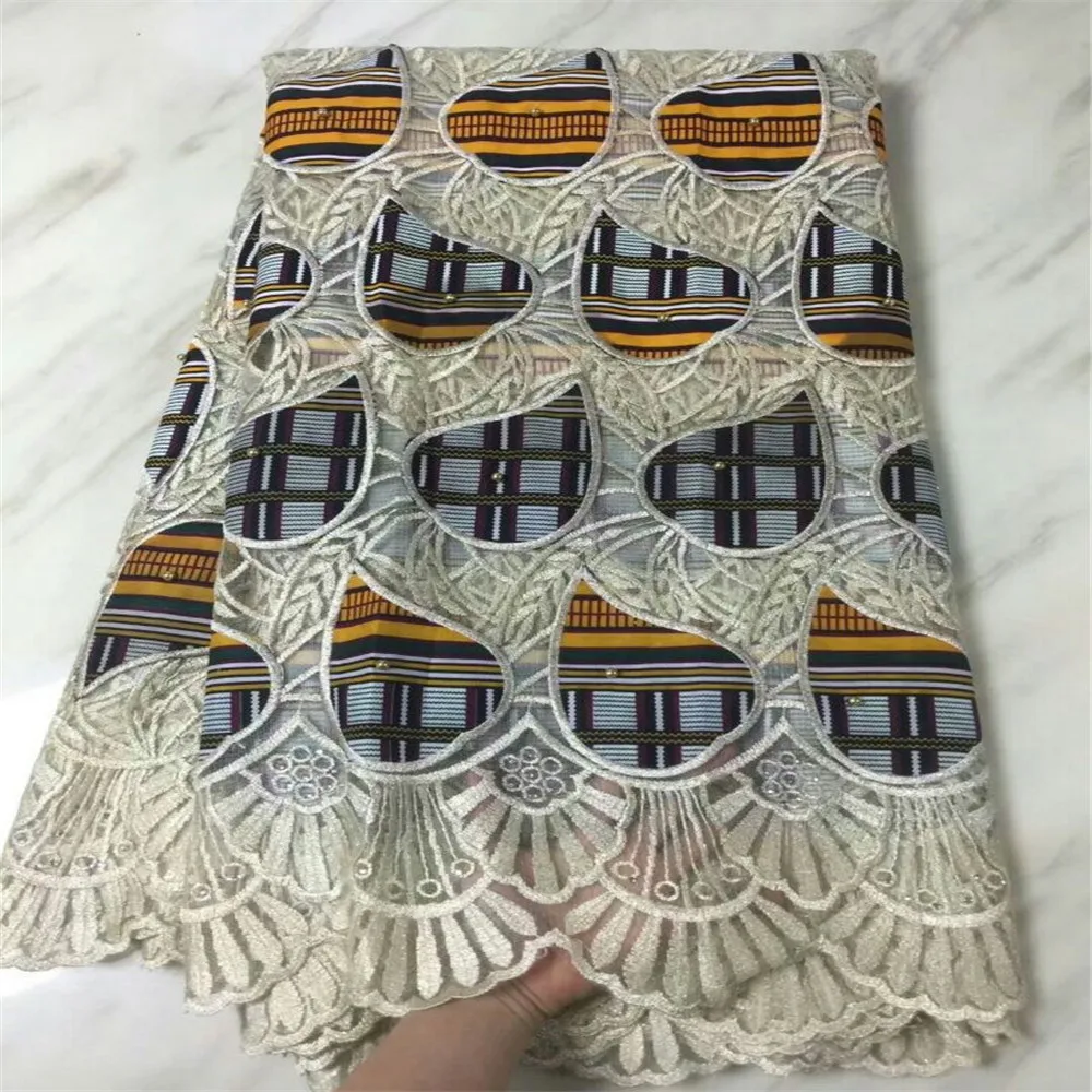 

Lace fabric high qualiry ankara african wax prints 100%cotton wax hollandais for women dress 5yard X332-1