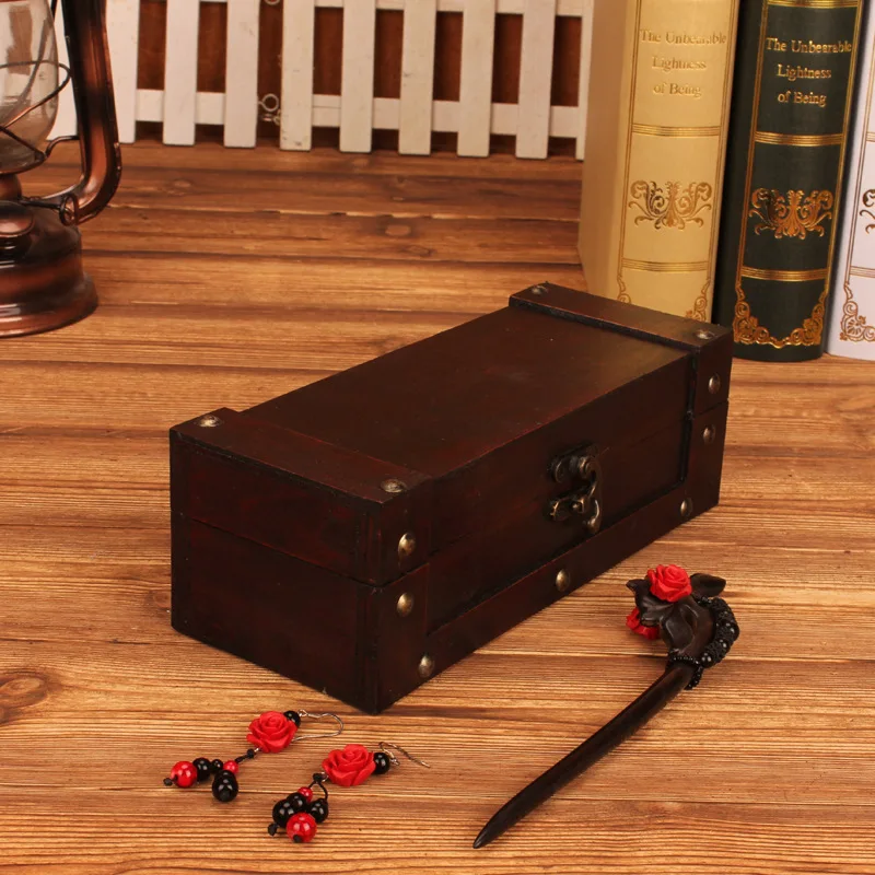 Home Multifunctional Container Cosmetics Wooden Table Sundries Antique Office House gift box Photography props Necklace jewelry Home Multifunctional Container Cosmetics Wooden Table Sundries Antique Office House gift box Photography props Necklace jewelry