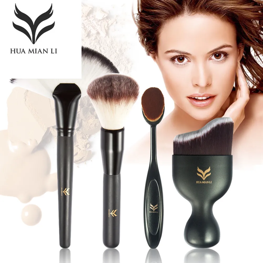 Kopen HUAMIANLI 4 Stks Make Borstel Set Tandenborstel S Vorm Gezicht Vloeibare Foundation Poeder Borstel Multifunctionele Cosmetische Make Hulpmiddel