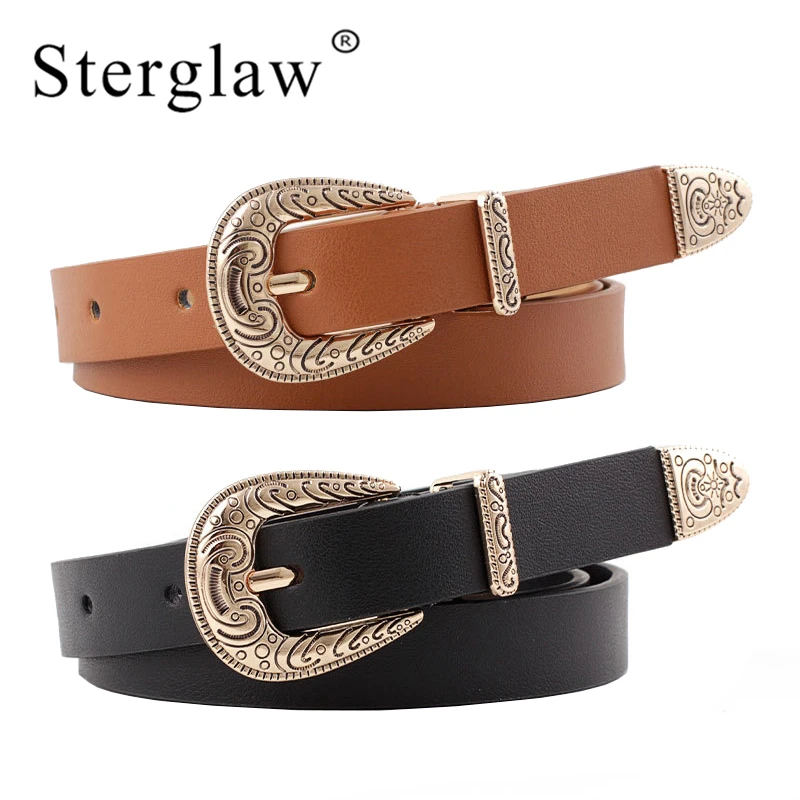 

105x1.8cm Retro female white golden buckle women's belt waistband 2019 punk womens leather belts designer brand belts luxuryN125