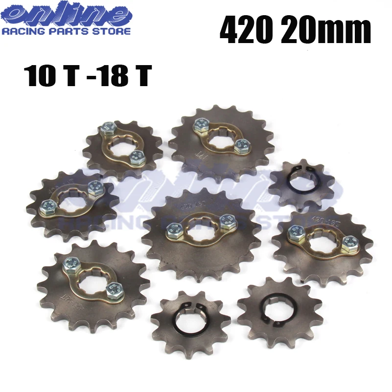 

New 420 10T-19T 14 Tooth Front Engine Sprocket 20mm ID For 50cc 110cc 125cc 140cc 150cc 160cc Pit Motorcycle Moto Dirt ATV Parts