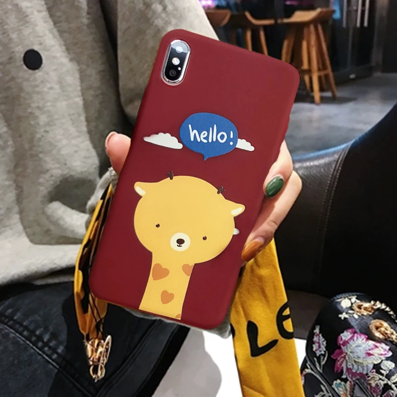 Милый мультяшный чехол JAMULAR с жирафом для iPhone 7 X XS MAX 8 6 6s Plus мягкий силиконовый