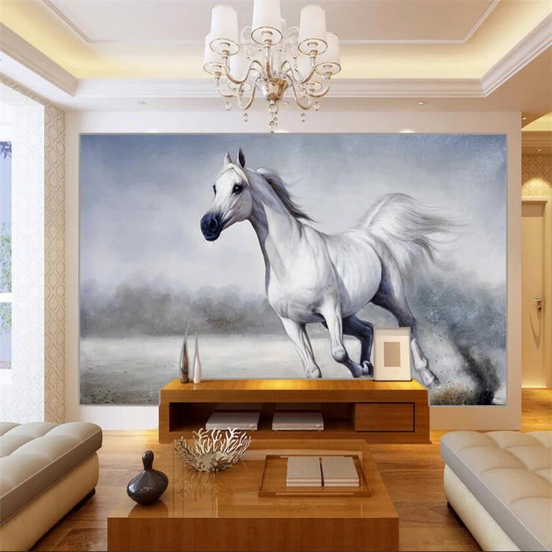 Beibehang  painting the mural on the wall wallpaper steed wallpaper photo 3 d sitting room bedroom home decoration wallpaper